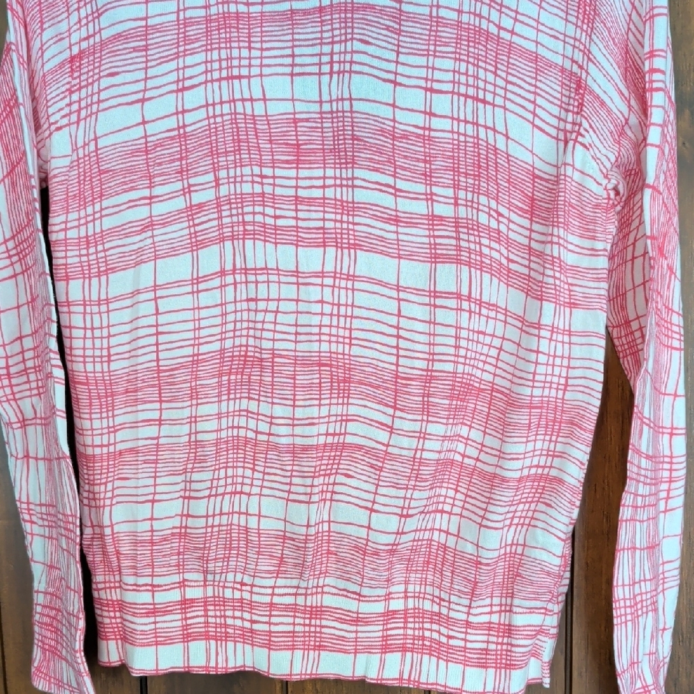 LOFT Pink and White Checkered Sweater - Picture 6 of 6